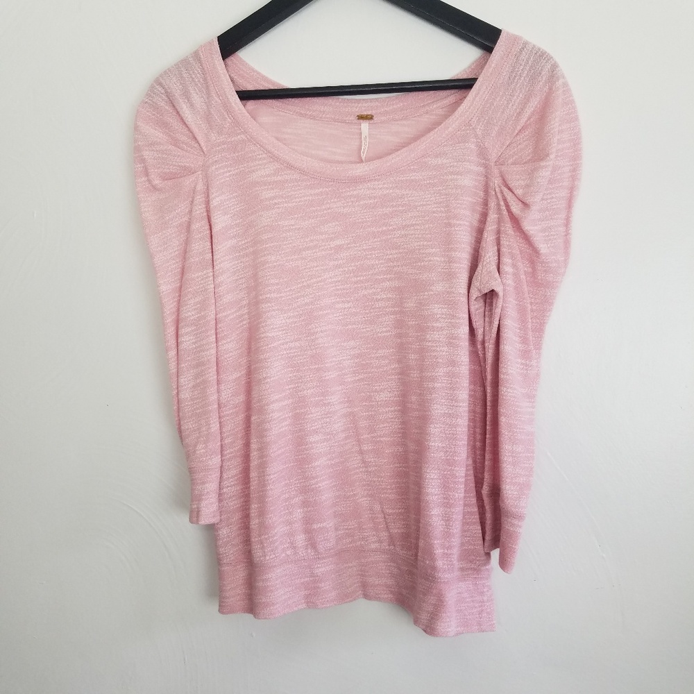 Free People marled puff elbow sleeve tee